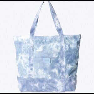 NWT VICTORIA'S SECRET PINK CANVAS TOTE~ICE BLUE TIE DYE "New with tags"